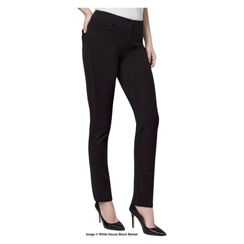 NWT White House Black Market The Effortless Slim Black Trouser Work Pants Size 4